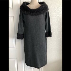 SPENSE NWT woman’s sweater dress 3/4 sleeve grey
